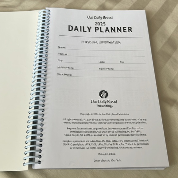 Our Daily Bread
DAILY PLANNER 2025 - Picture 6 of 10